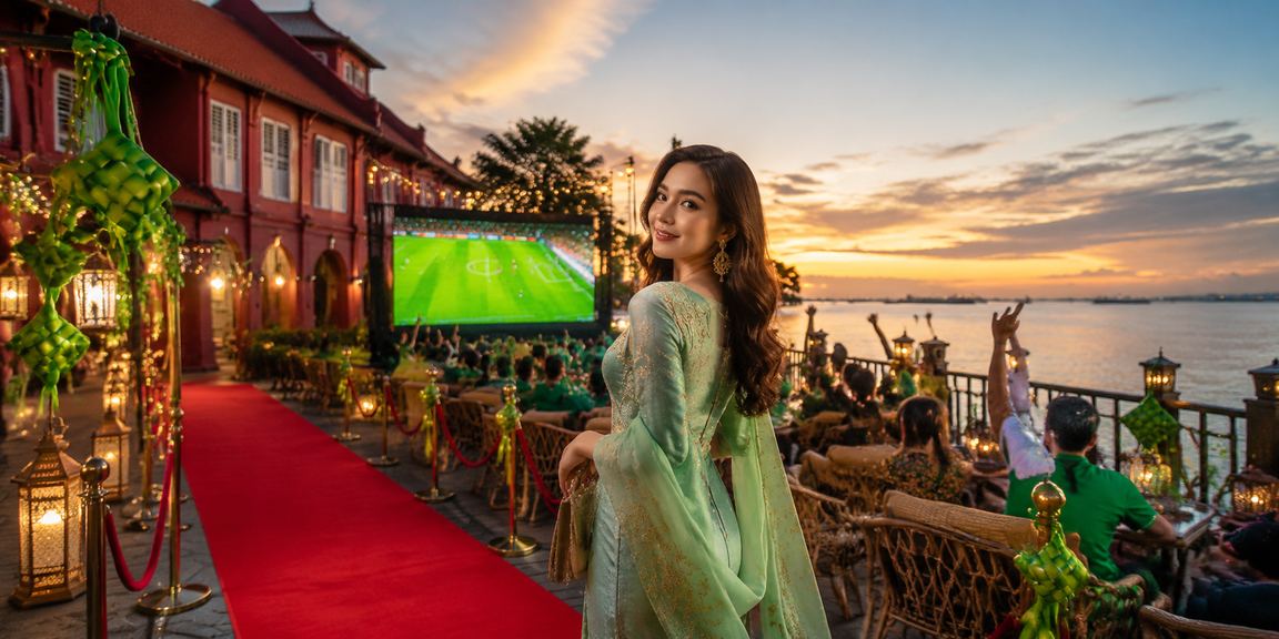 Pertaruhan bola sepak sempena Hari Raya di Melaka dengan suasana perayaan meriah